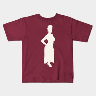 Woman Pop Art White Silhouette Kids T-Shirt